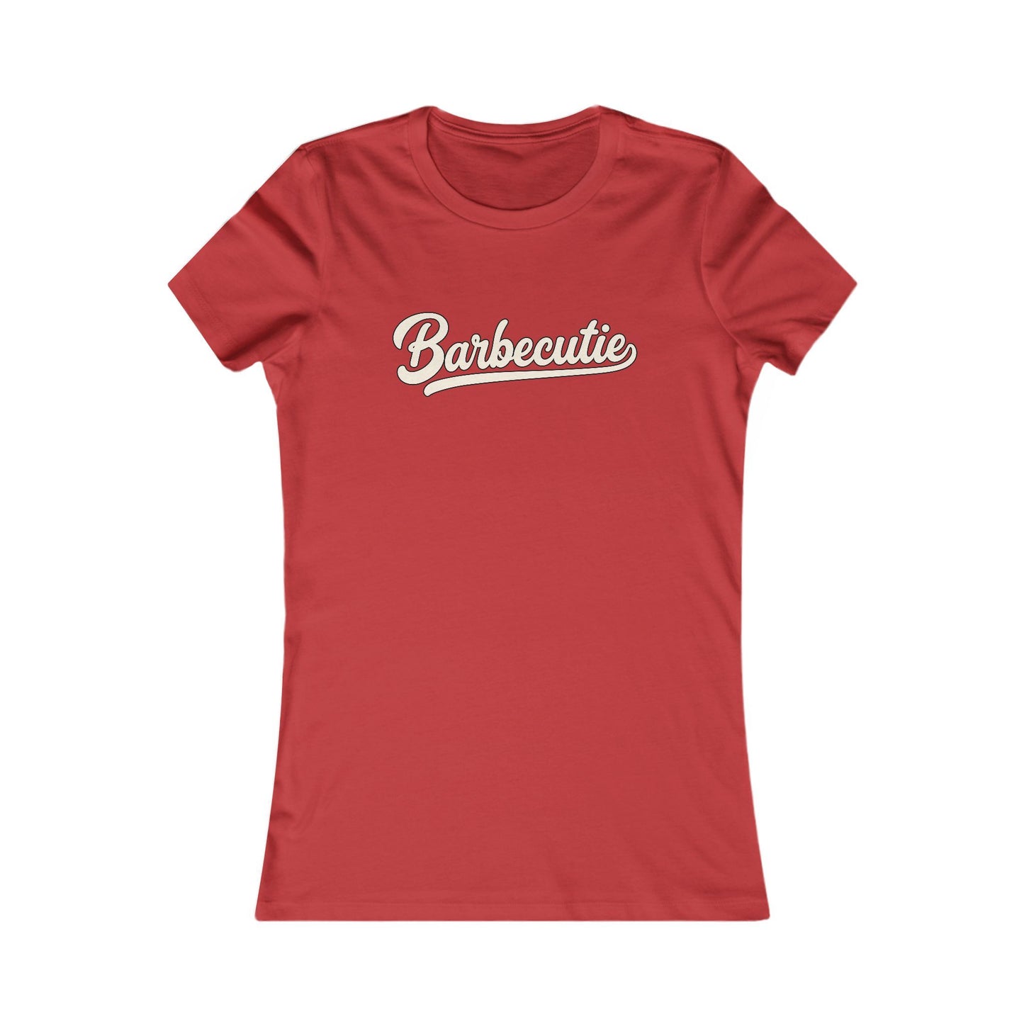Big John's BBQ Women's Tee — "Barbecutie" Graphic Shirt