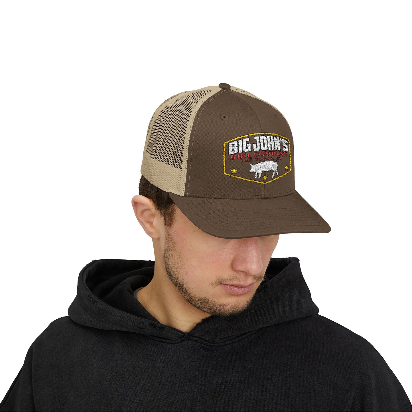 Big John's BBQ Company Trucker Cap — Pig Patch Logo Snapback