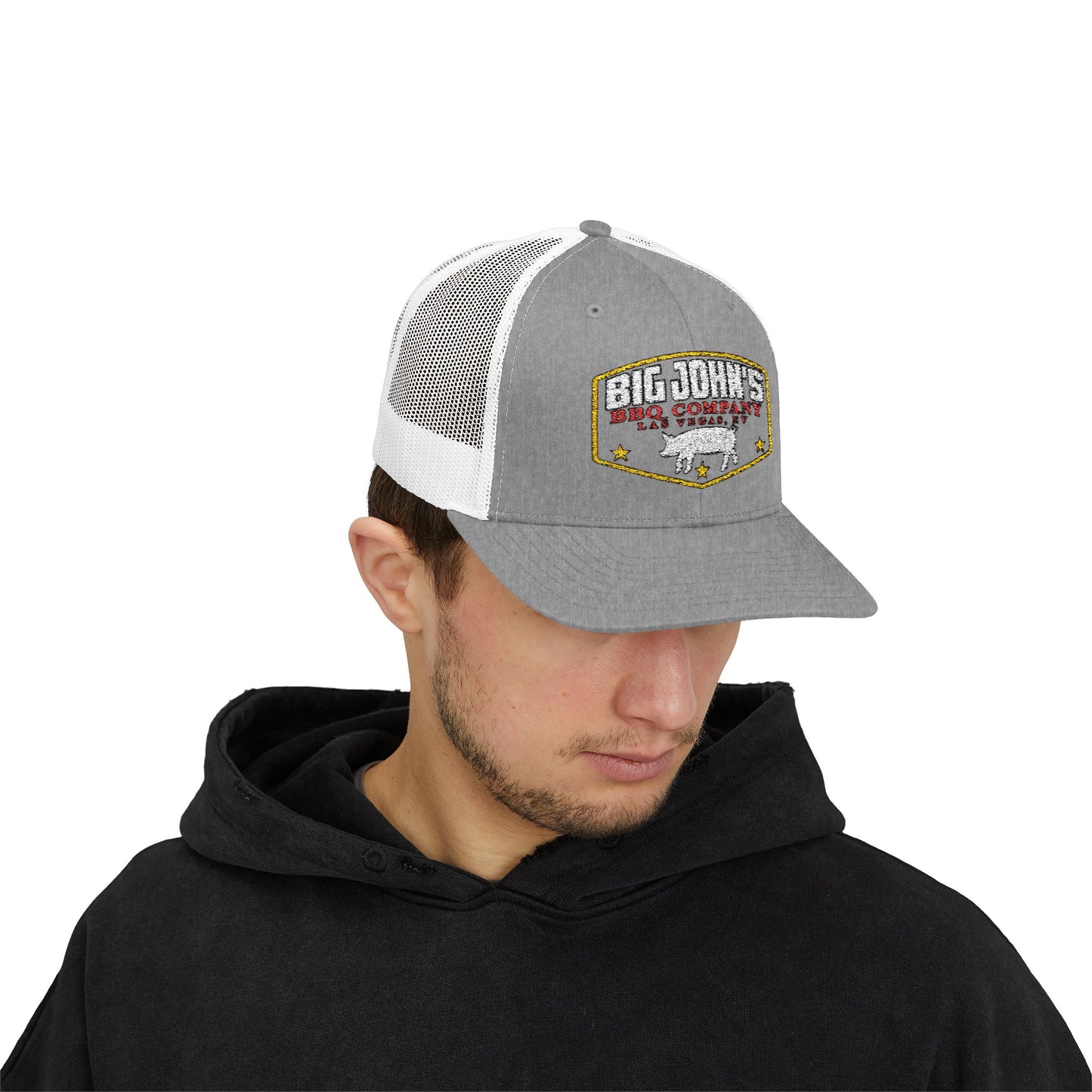 Big John's BBQ Company Trucker Cap — Pig Patch Logo Snapback