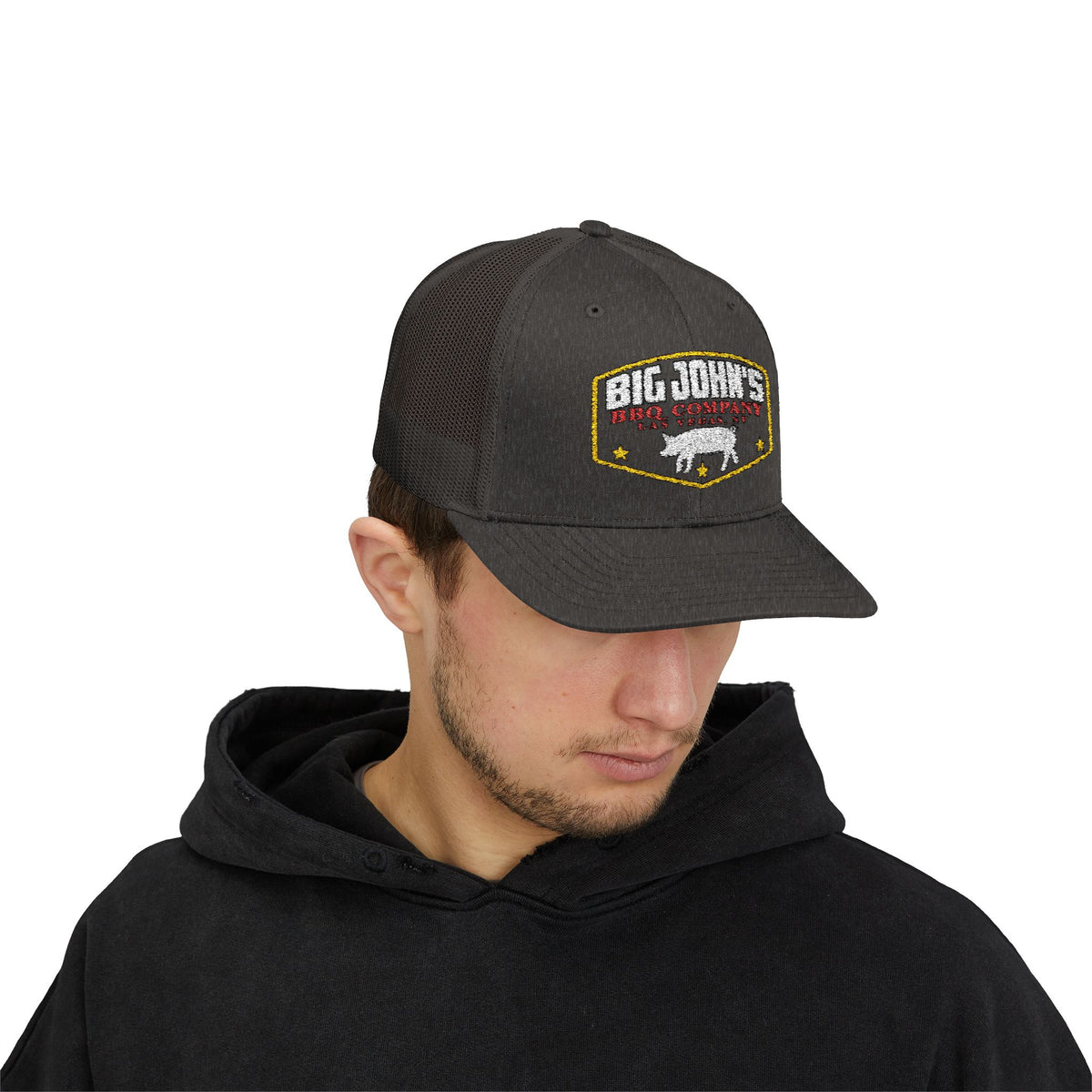 Big John's BBQ Company Trucker Cap — Pig Patch Logo Snapback