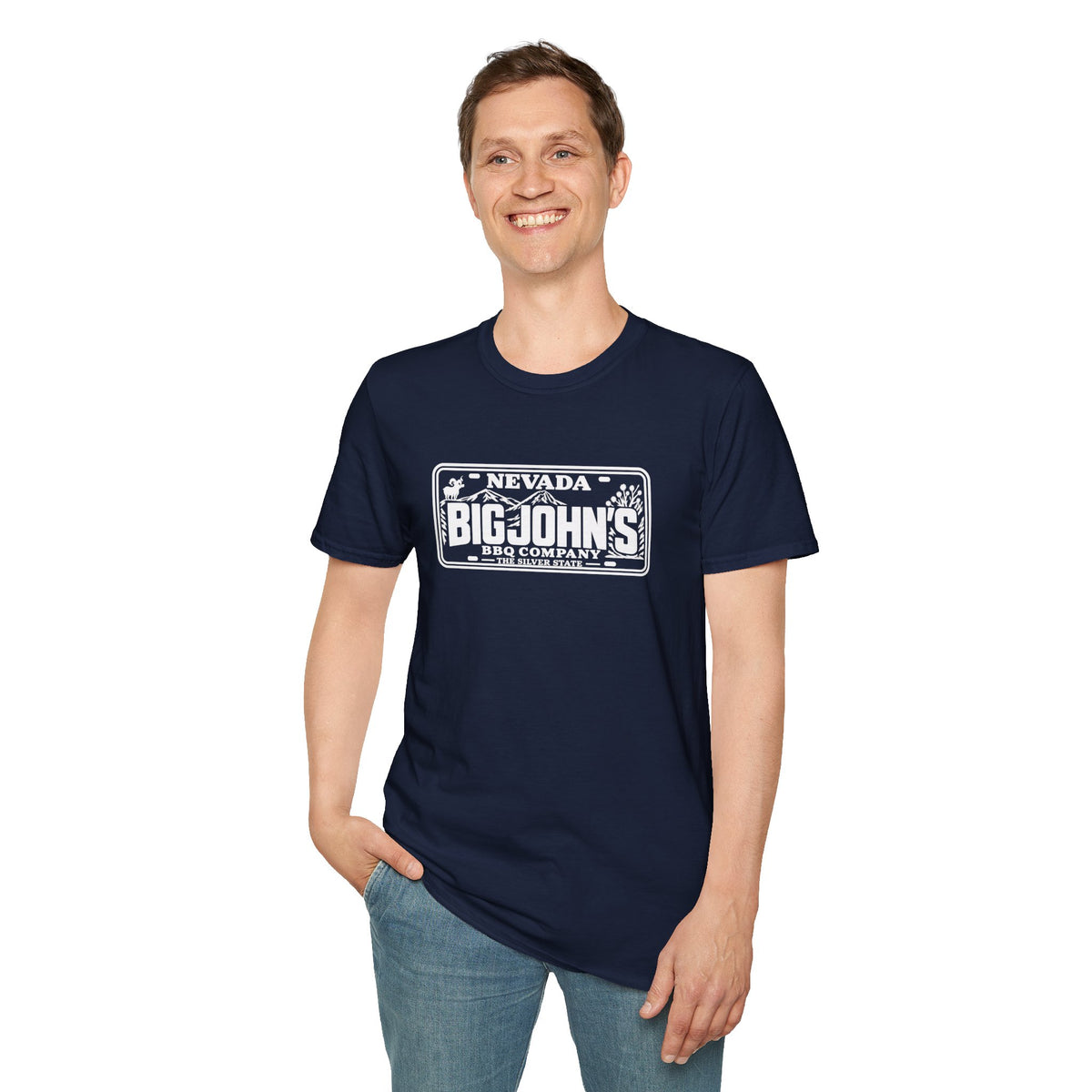 Big John's BBQ Company T-Shirt — Vintage Silver State BBQ Logo