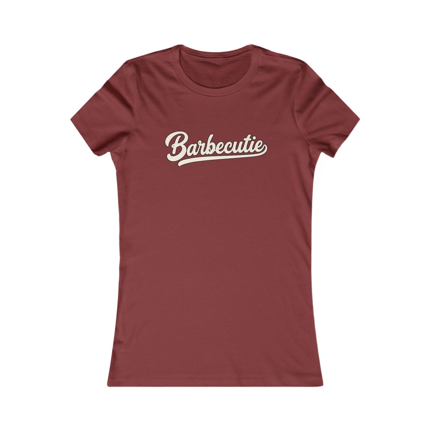 Big John's BBQ Women's Tee — "Barbecutie" Graphic Shirt