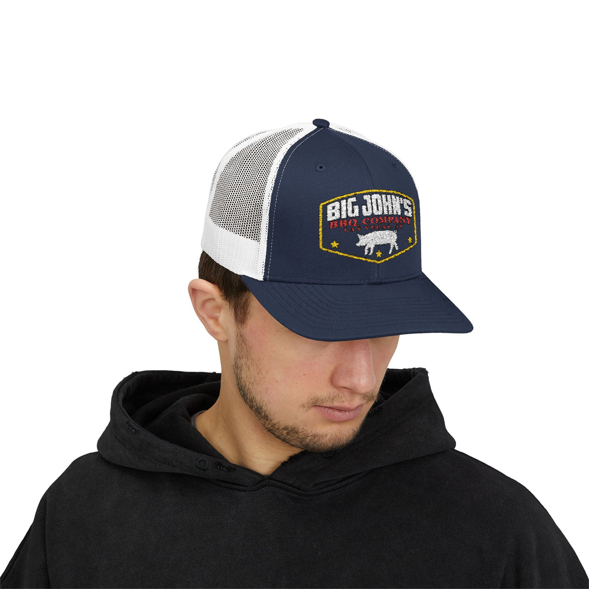 Big John's BBQ Company Trucker Cap — Pig Patch Logo Snapback