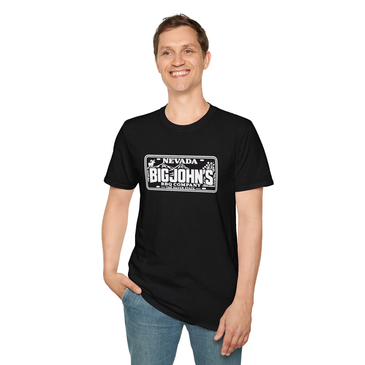 Big John's BBQ Company T-Shirt — Vintage Silver State BBQ Logo