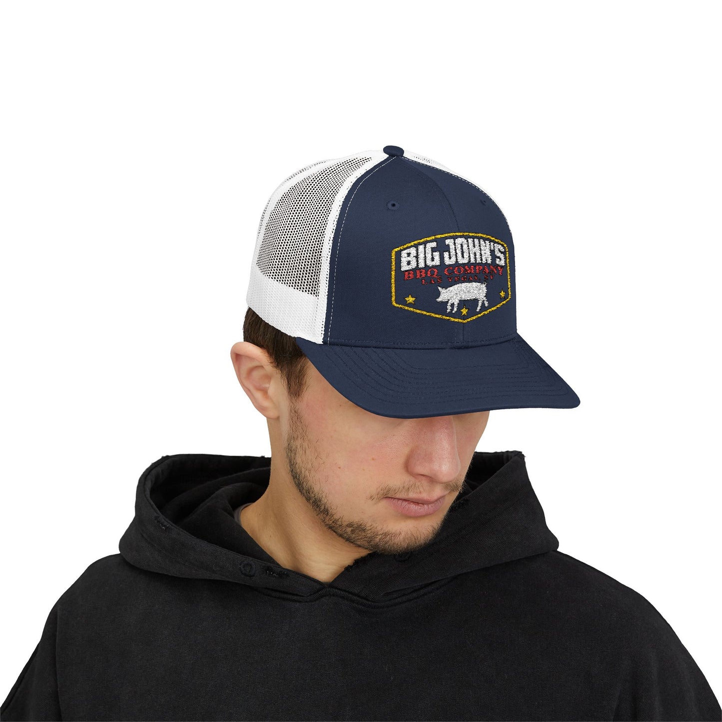Big John's BBQ Company Trucker Cap — Pig Patch Logo Snapback