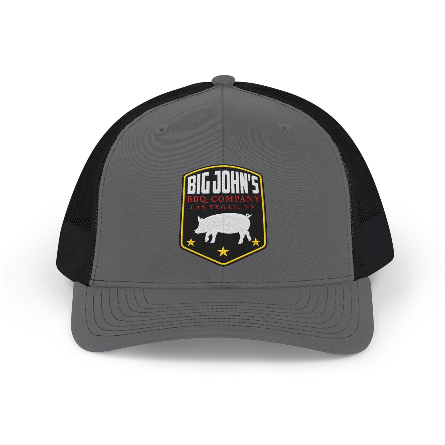 Big John's BBQ Company Trucker Cap - Retro Pig Logo Snapback Hat