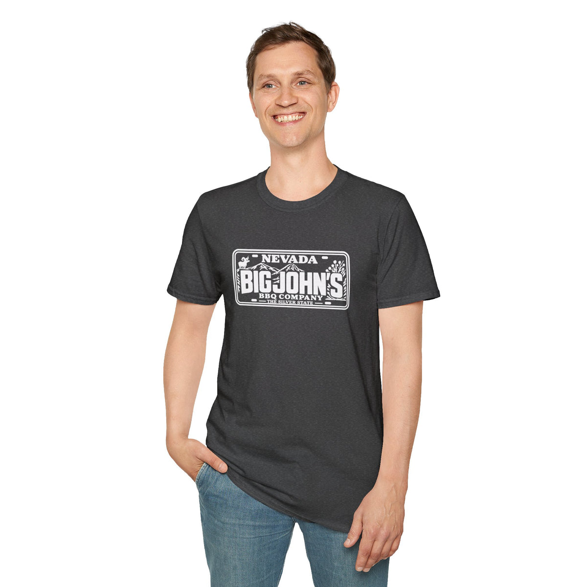 Big John's BBQ Company T-Shirt — Vintage Silver State BBQ Logo