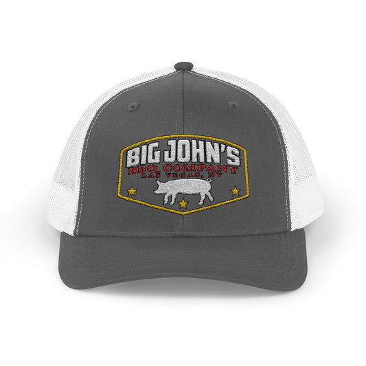 Big John's BBQ Company Trucker Cap — Pig Patch Logo Snapback
