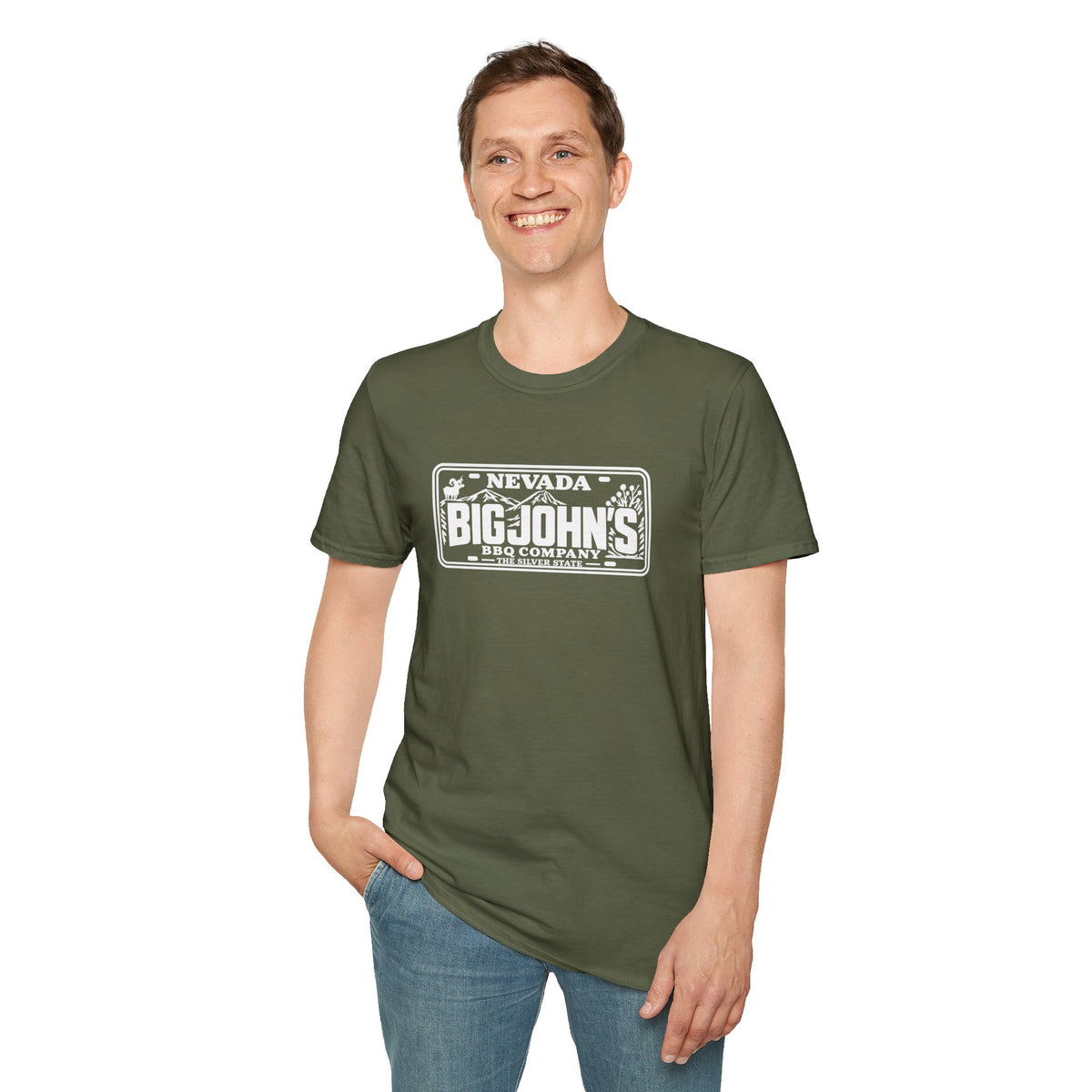 Big John's BBQ Company T-Shirt — Vintage Silver State BBQ Logo