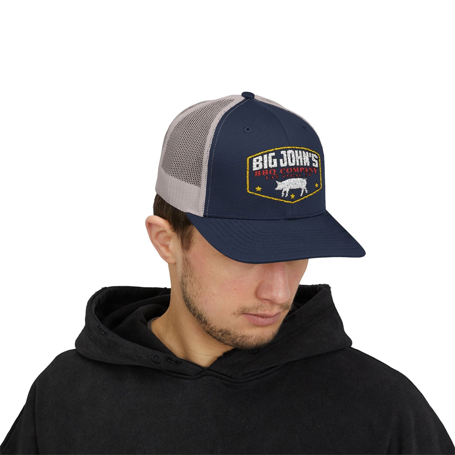 Big John's BBQ Company Trucker Cap — Pig Patch Logo Snapback