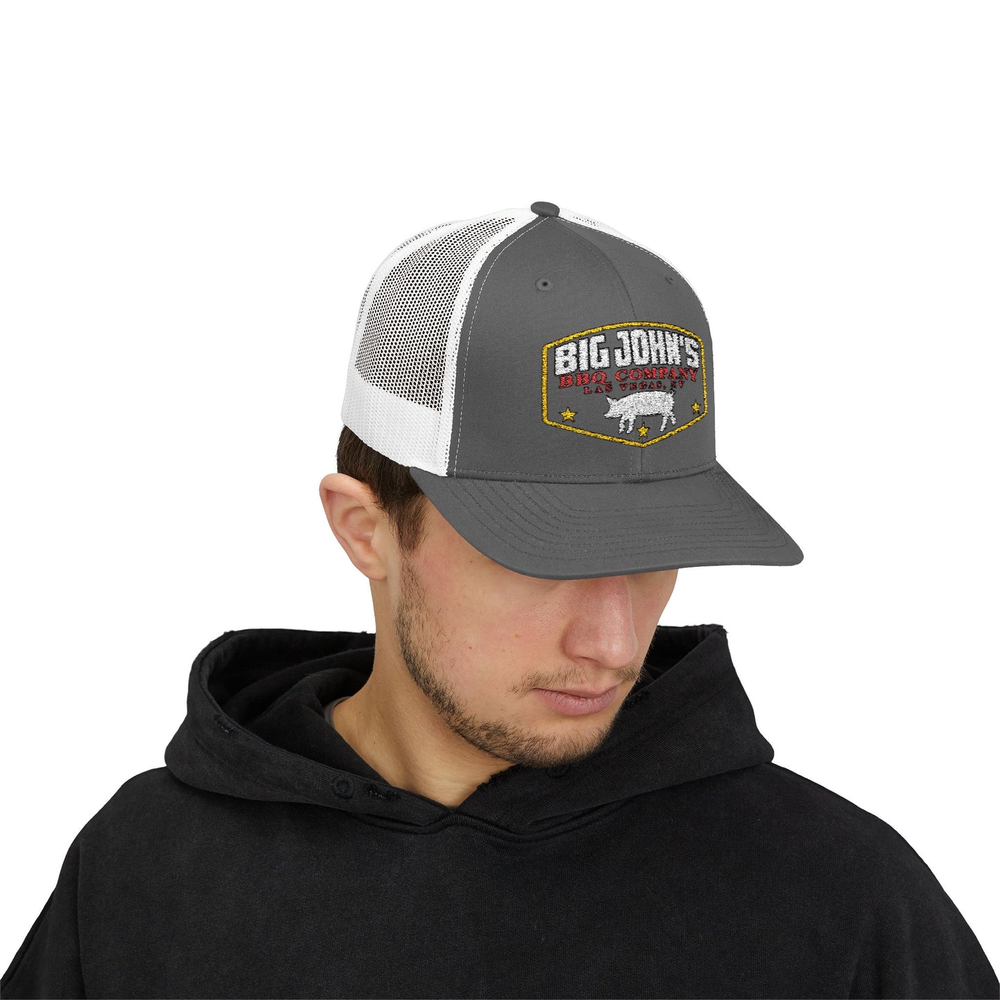 Big John's BBQ Company Trucker Cap — Pig Patch Logo Snapback