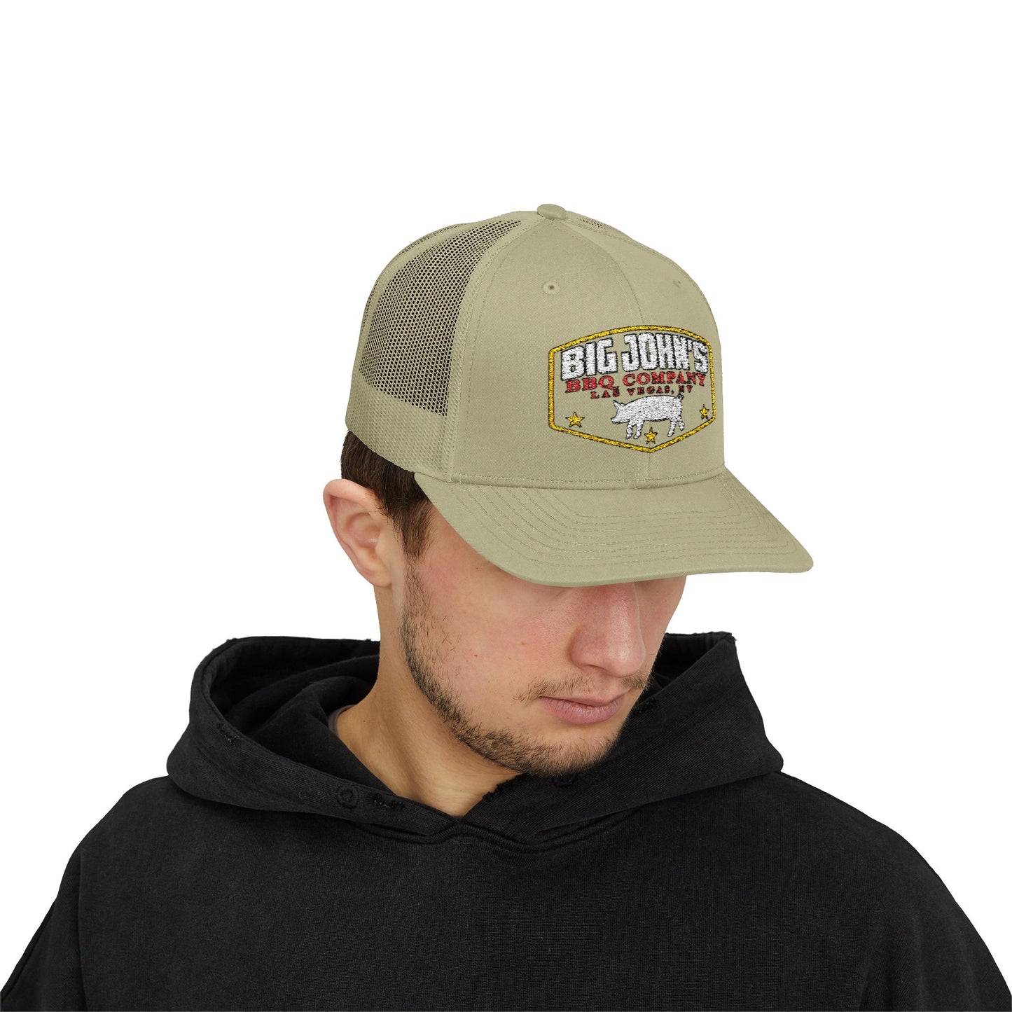 Big John's BBQ Company Trucker Cap — Pig Patch Logo Snapback