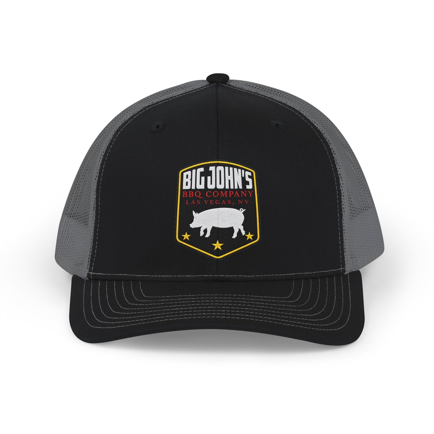 Big John's BBQ Company Trucker Cap - Retro Pig Logo Snapback Hat