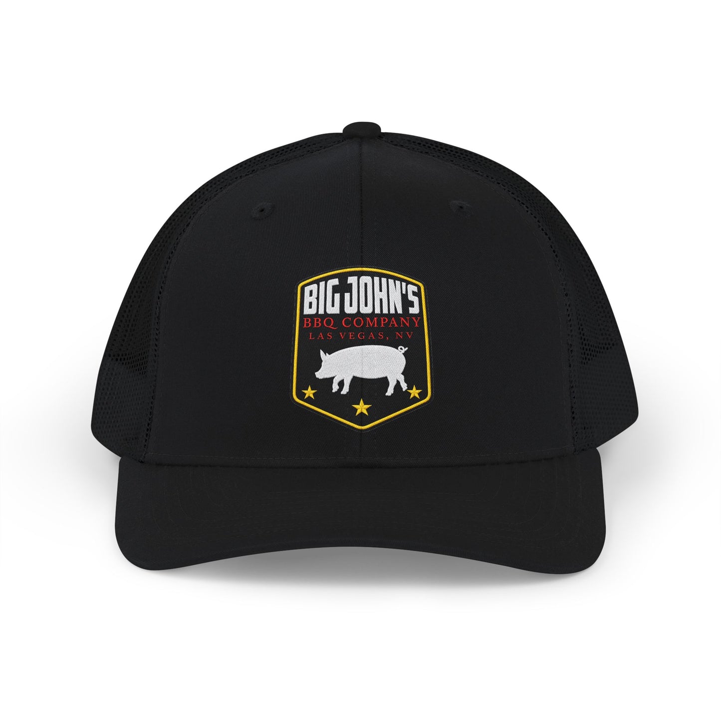Big John's BBQ Company Trucker Cap - Retro Pig Logo Snapback Hat