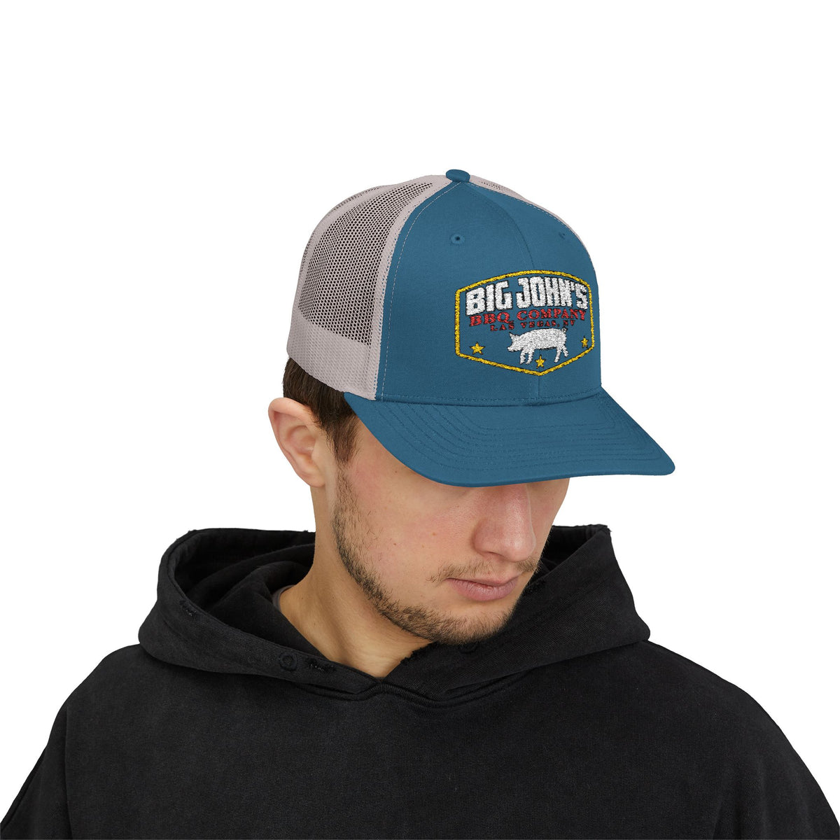 Big John's BBQ Company Trucker Cap — Pig Patch Logo Snapback