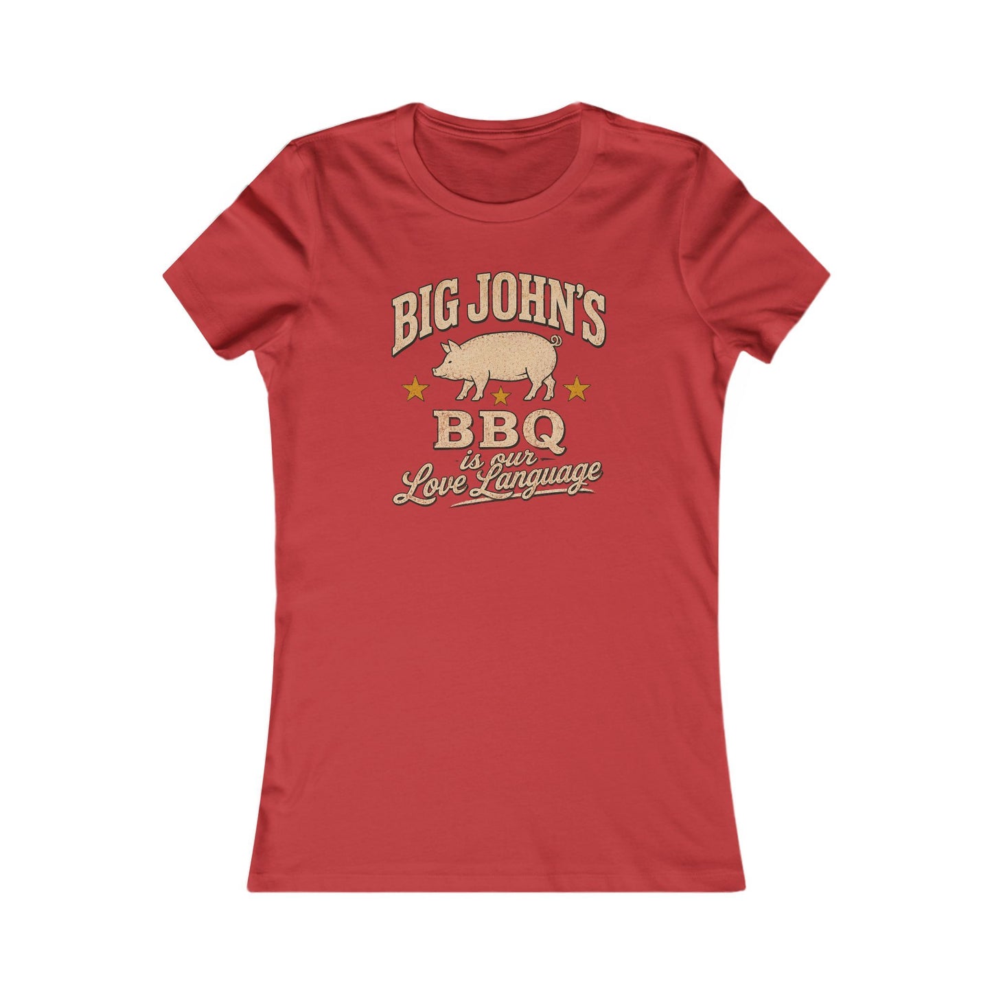 Big John's BBQ Women's Tee — "BBQ Is Our Love Language" Graphic Shirt